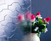 puzzle patterned glass